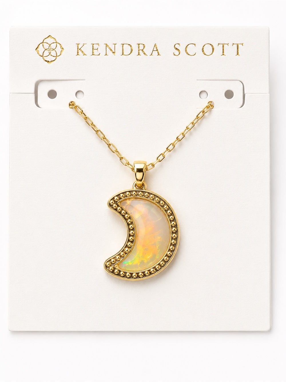 Kendra Scott Gold Moon Opal-Effect Pendant Necklace